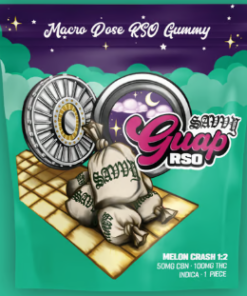 Buy Savvy Guap Indica RSO Melon Crash 1:2 CBN Gummy 100mg (1ct)